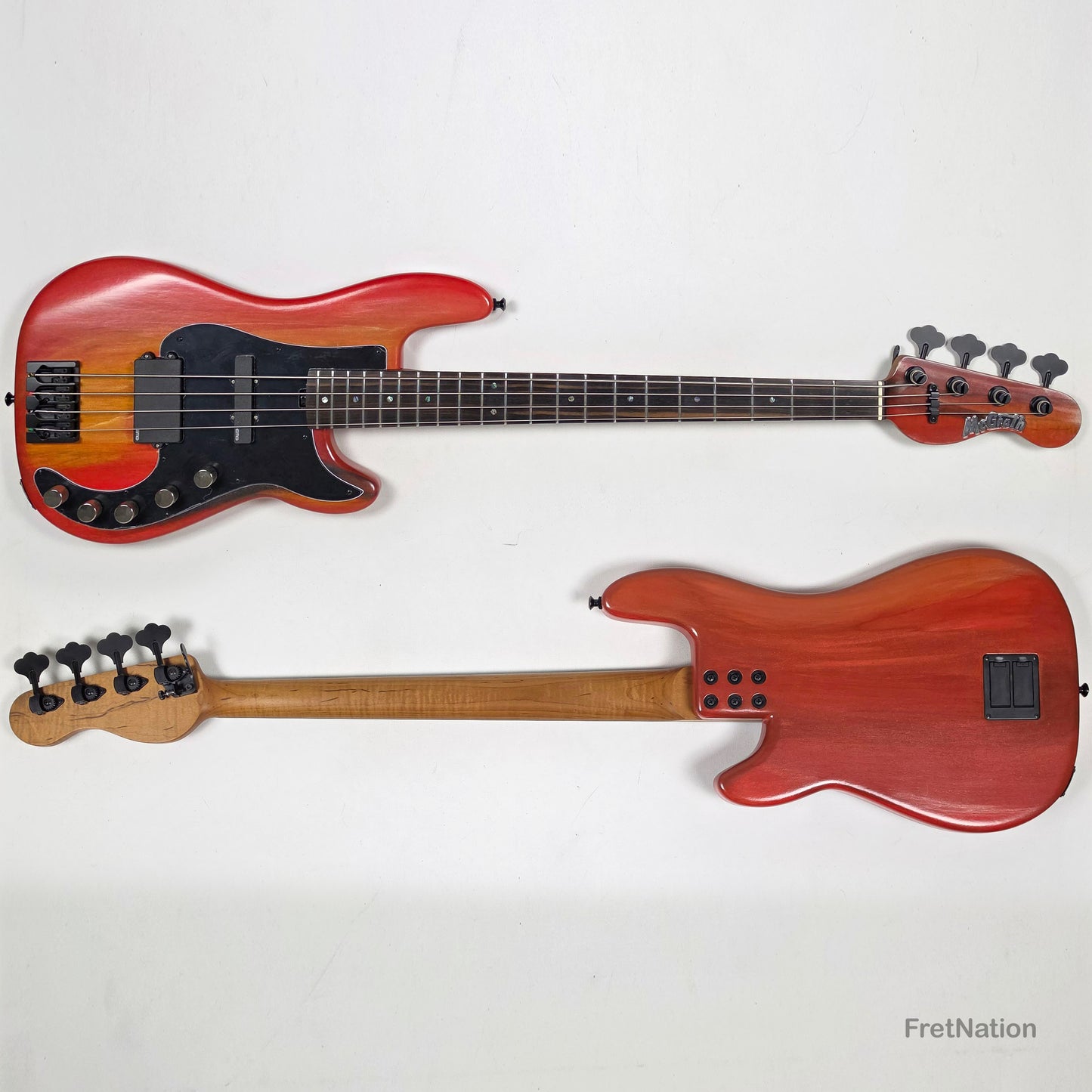 McGrath P-Style MM/J 4-String Bass EMG 12-Way - Red Flame 8.72lbs