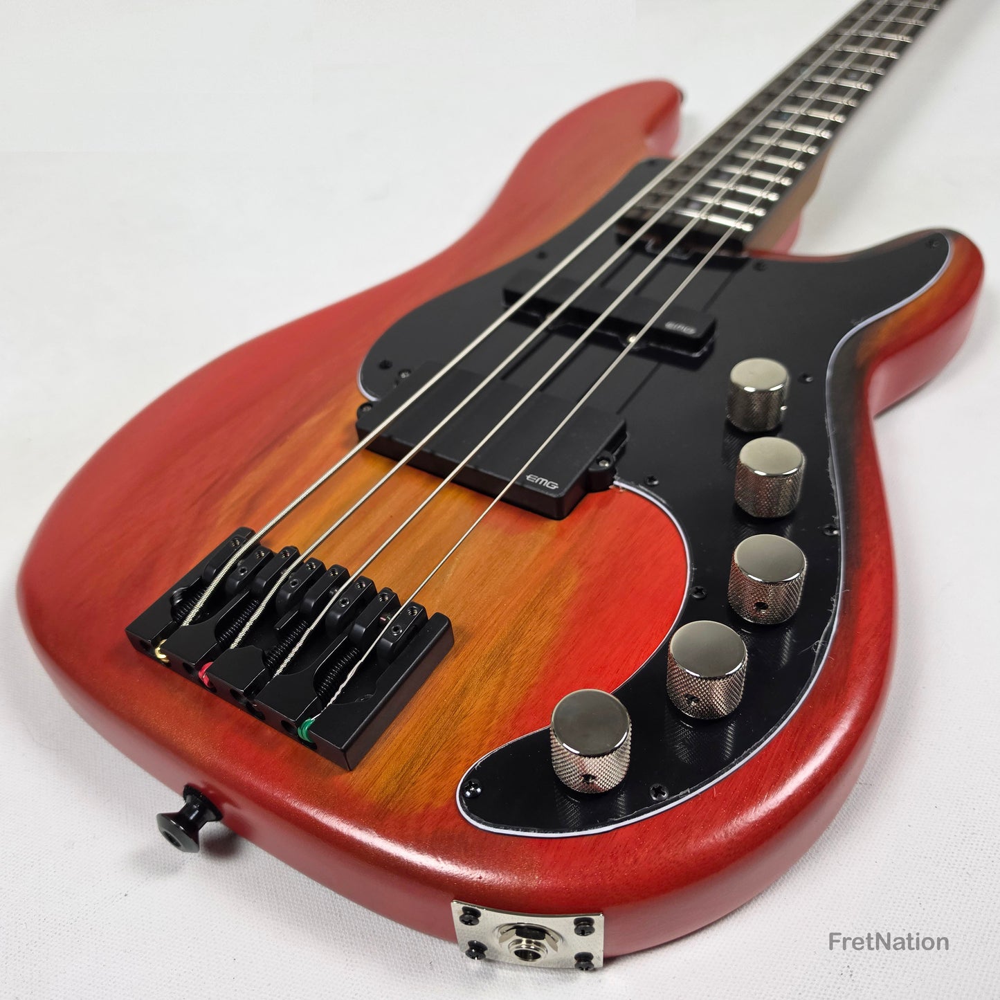 McGrath P-Style MM/J 4-String Bass EMG 12-Way - Red Flame 8.72lbs