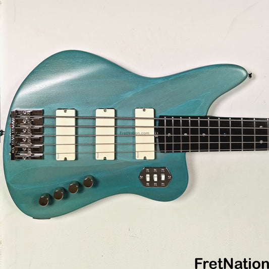 McGrath Guitars McGrath Rebel 5-String Bass - Pool Blue 10.36lbs NAMM 2026