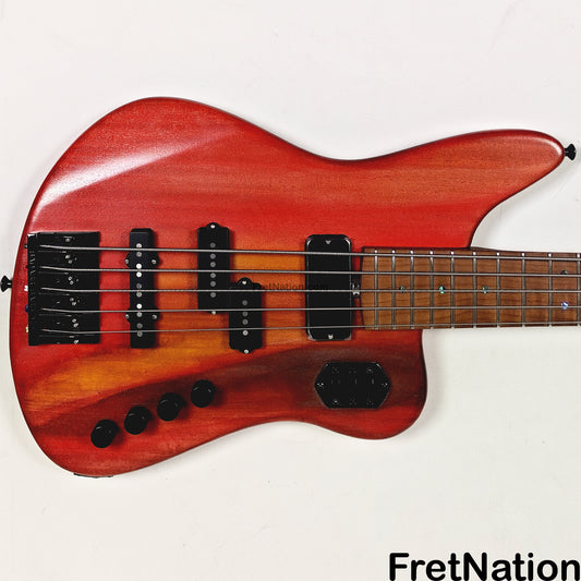McGrath Guitars McGrath Rebel 5-String Bass 32" Scale - Red Flame 9.46lbs NAMM 2026
