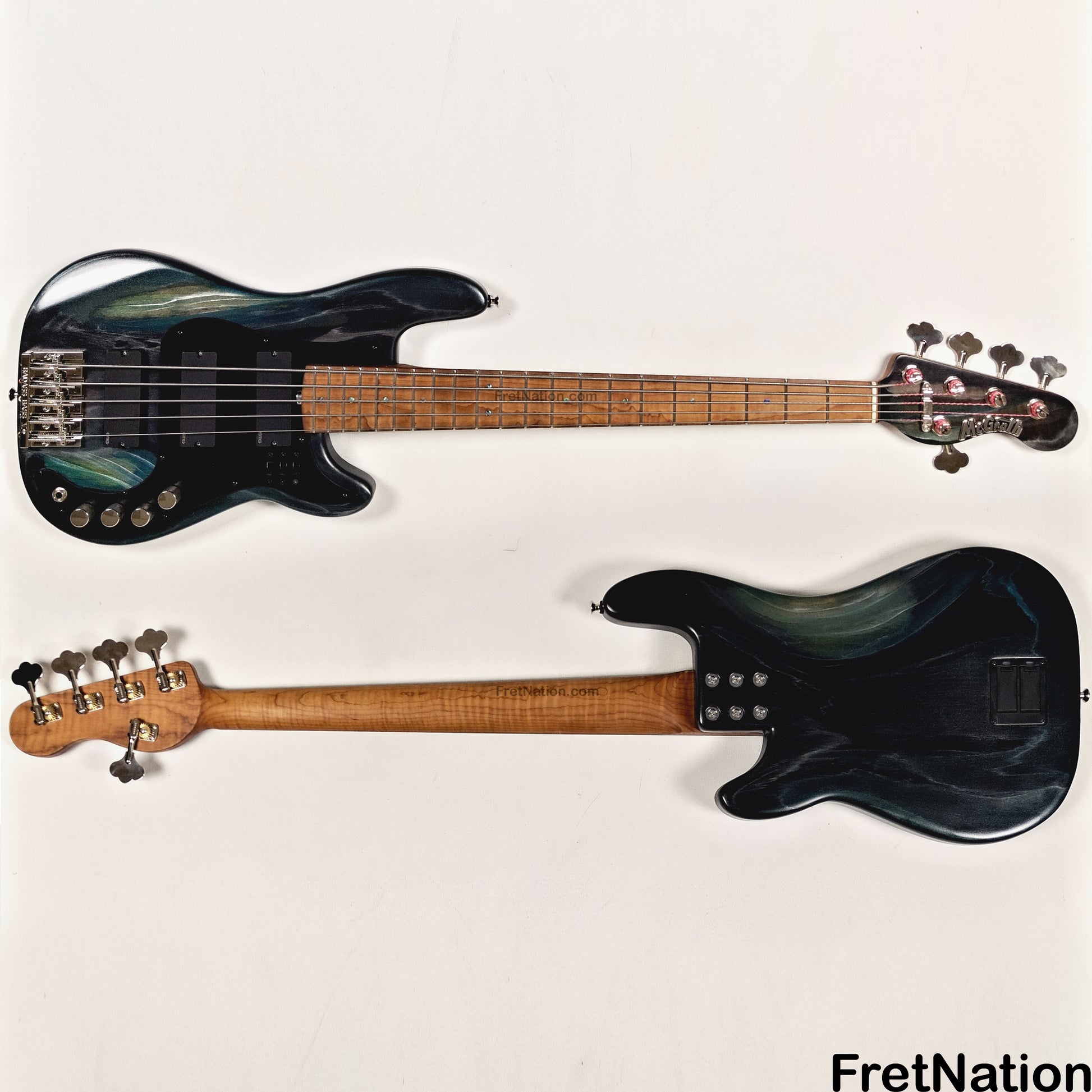 McGrath Guitars McGrath Thunderhorse V 5-String Bass EMG HZ - Black Sands 9.56lbs