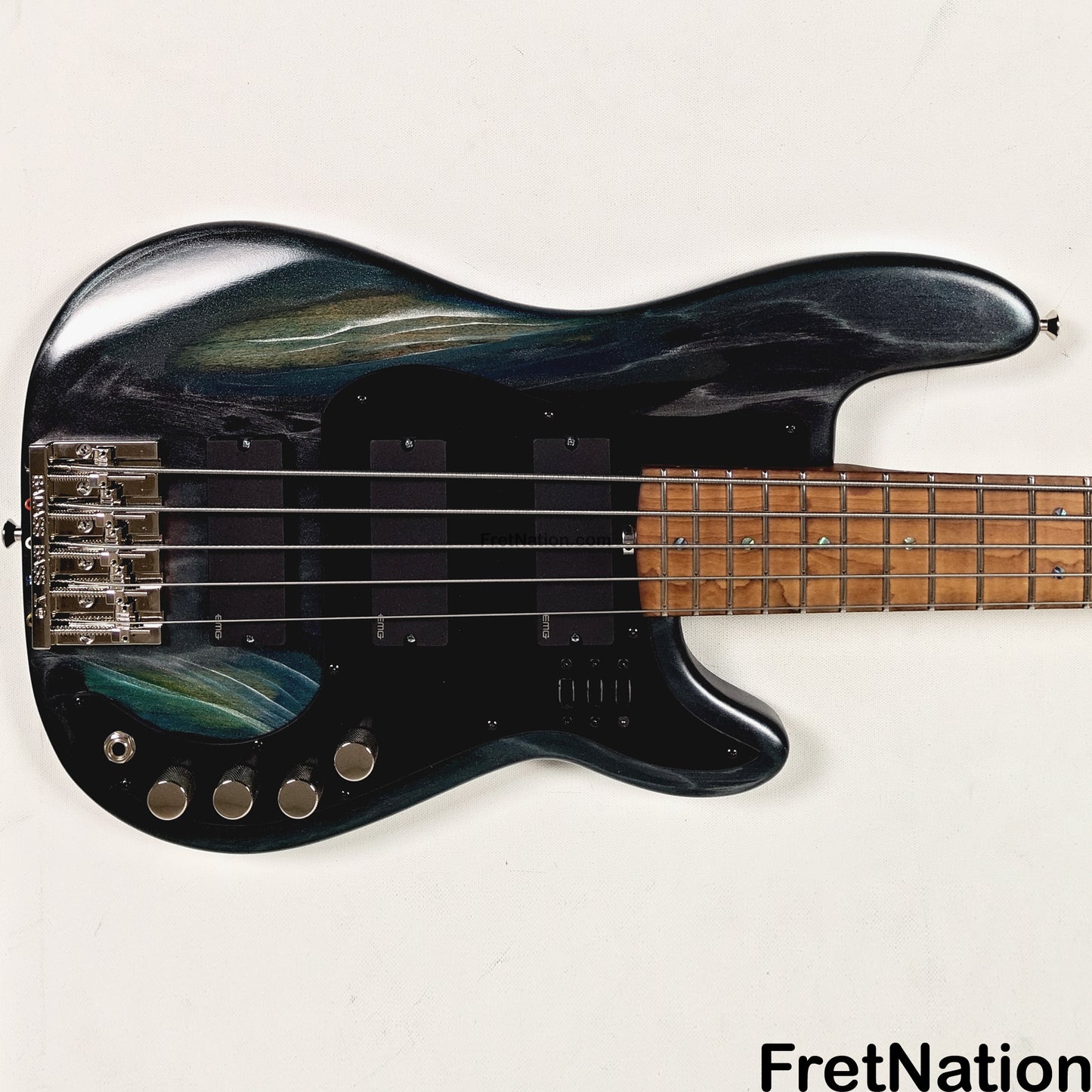 McGrath Guitars McGrath Thunderhorse V 5-String Bass EMG HZ - Black Sands 9.56lbs