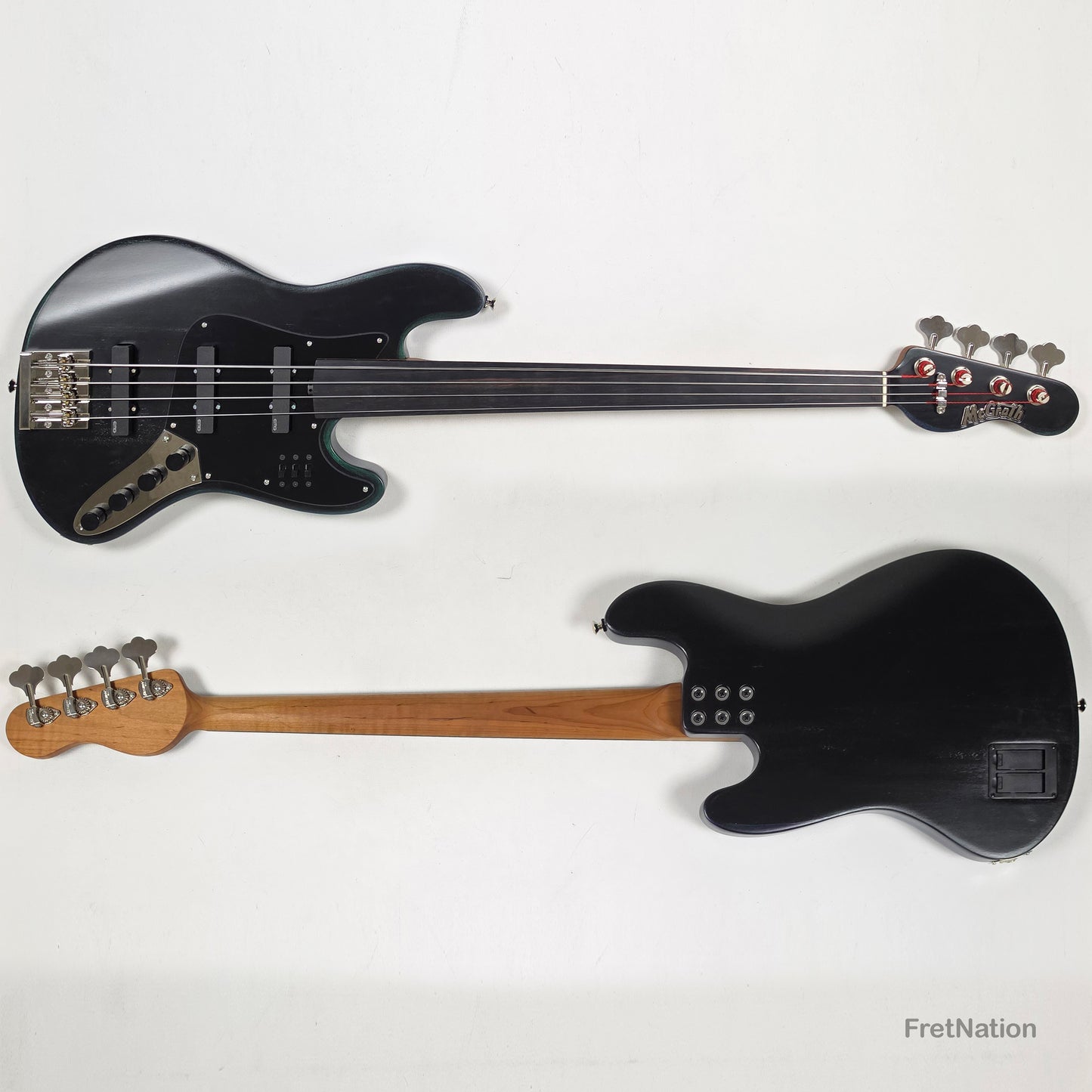 McGrath Guitars McGrath J-Style Thunderhorse IV 4-String Fretless Bass EMG - Orbital Ink 8.54lbs