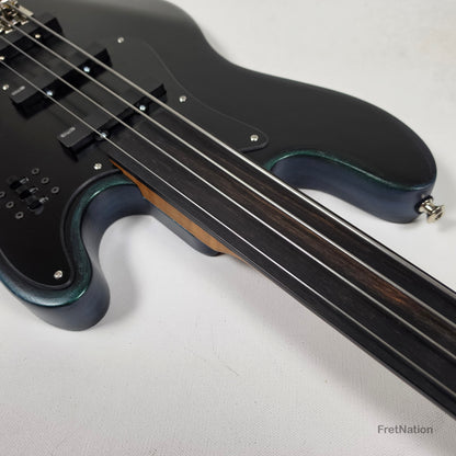 McGrath Guitars McGrath J-Style Thunderhorse IV 4-String Fretless Bass EMG - Orbital Ink 8.54lbs