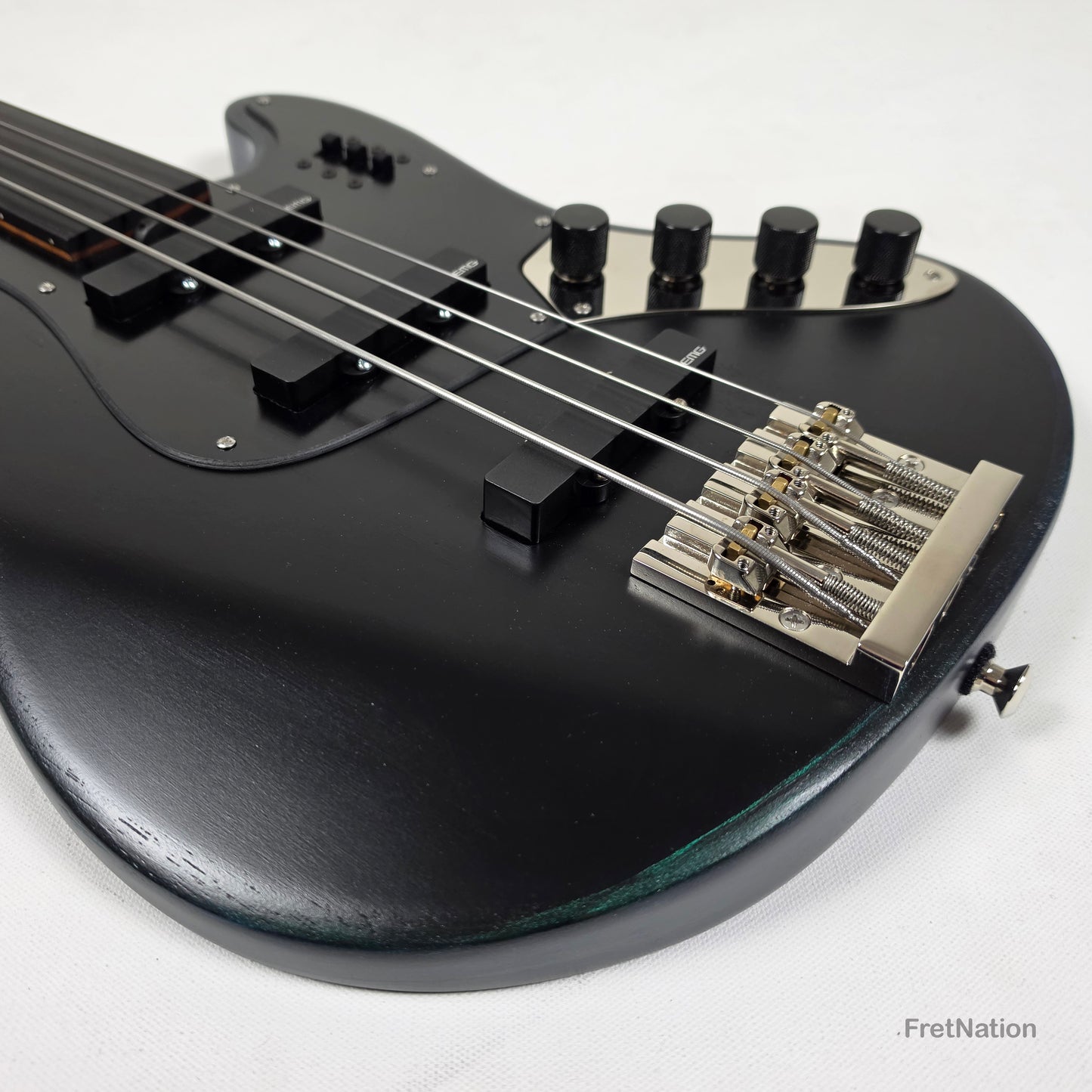 McGrath Guitars McGrath J-Style Thunderhorse IV 4-String Fretless Bass EMG - Orbital Ink 8.54lbs