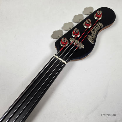 McGrath Guitars McGrath J-Style Thunderhorse IV 4-String Fretless Bass EMG - Orbital Ink 8.54lbs