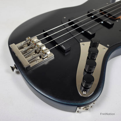McGrath Guitars McGrath J-Style Thunderhorse IV 4-String Fretless Bass EMG - Orbital Ink 8.54lbs