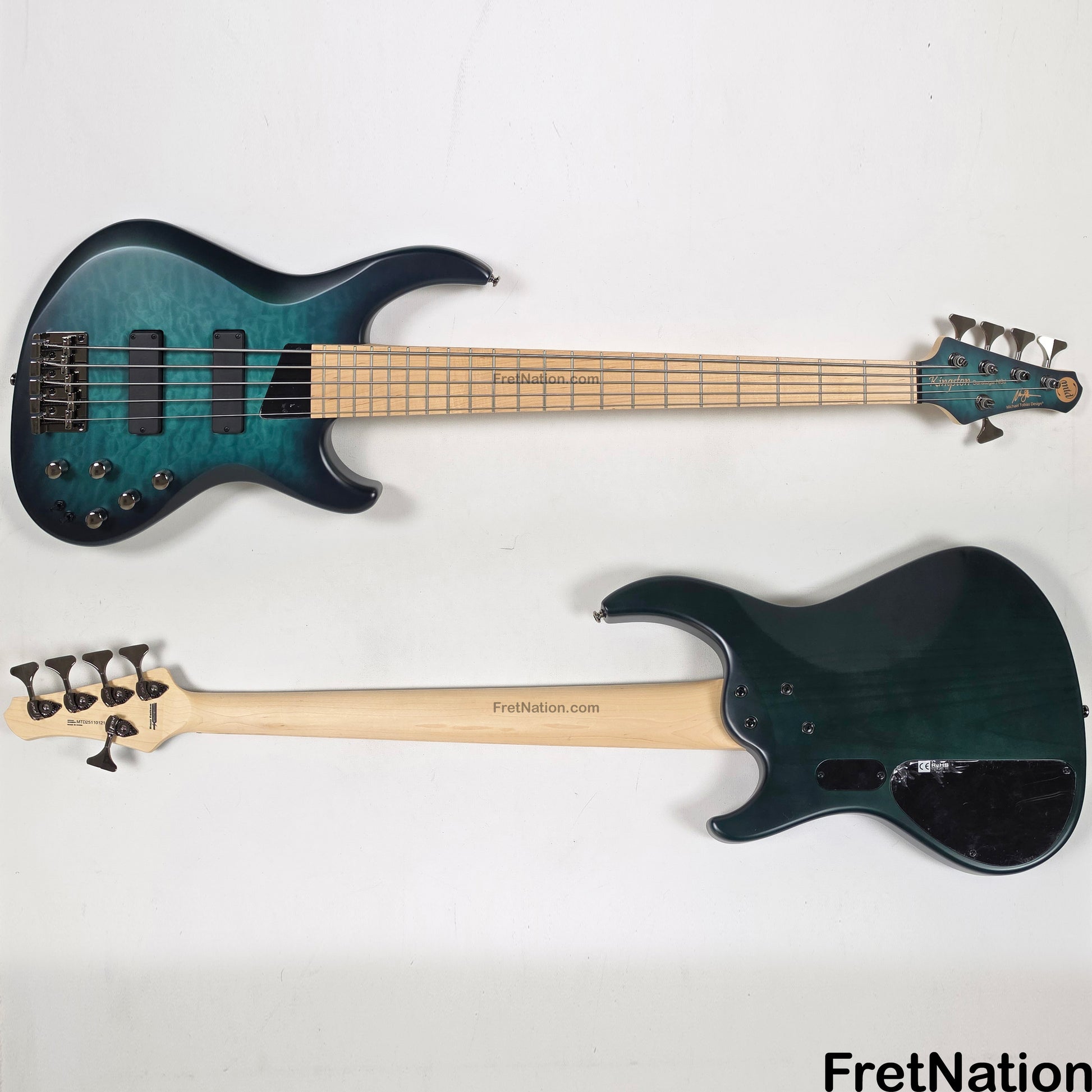 MTD MTD Kingston NSJ Norm Stockton Signature 5-String Bass w/ Barolini Satin Blue Burst - 8.50lbs SN: MTD25110121