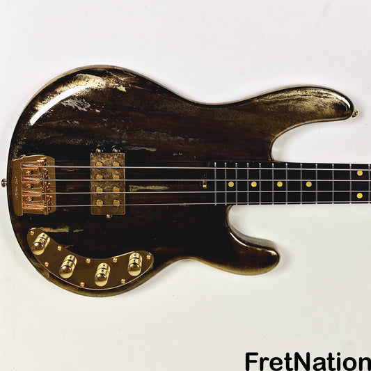 Music Man Ernie Ball Music Man StingRay 50th Anniversary Molten Gold 4-String Bass SR4H K10585