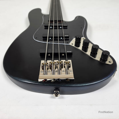 McGrath J-Style Thunderhorse IV 4-String Fretless Bass EMG - Orbital Ink 8.54lbs