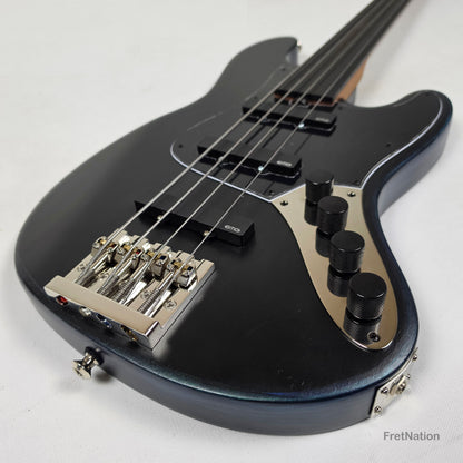 McGrath J-Style Thunderhorse IV 4-String Fretless Bass EMG - Orbital Ink 8.54lbs