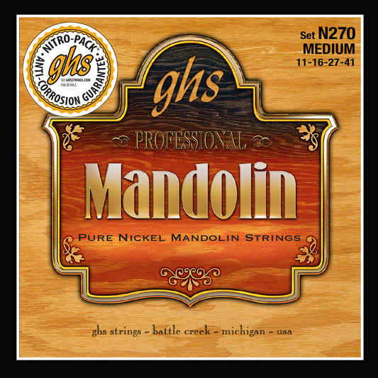 GHS Strings GHS Mandolin Pure Nickel 04-String Set - 11-41 Medium N270