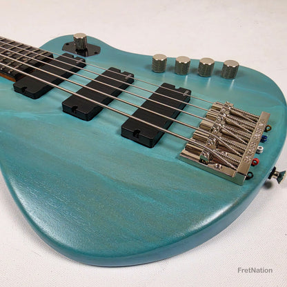 McGrath Guitars McGrath Rebel 5-String Bass - Pool Blue 10.36lbs