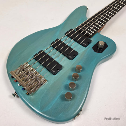 McGrath Guitars McGrath Rebel 5-String Bass - Pool Blue 10.36lbs