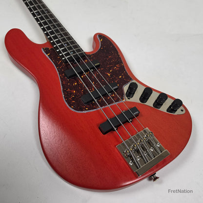 McGrath Guitars McGrath J-Style Thunderhorse IV 4-String Bass EMG - Siesta Red 8.96lbs