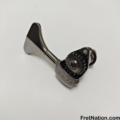 Fret Nation HIPSHOT Licensed Ultralight Bass Tuning Machine 3/8" Y-Key Smoked Chrome - Bass Side (Sold Individually)