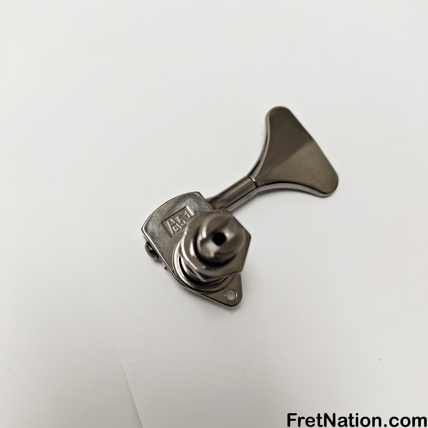 Fret Nation HIPSHOT Licensed Ultralight Bass Tuning Machine 3/8" Y-Key Smoked Chrome - Treble Side (Sold Individually)