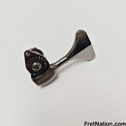 Fret Nation HIPSHOT Licensed Ultralight Bass Tuning Machine 3/8" Y-Key Smoked Chrome - Treble Side (Sold Individually)