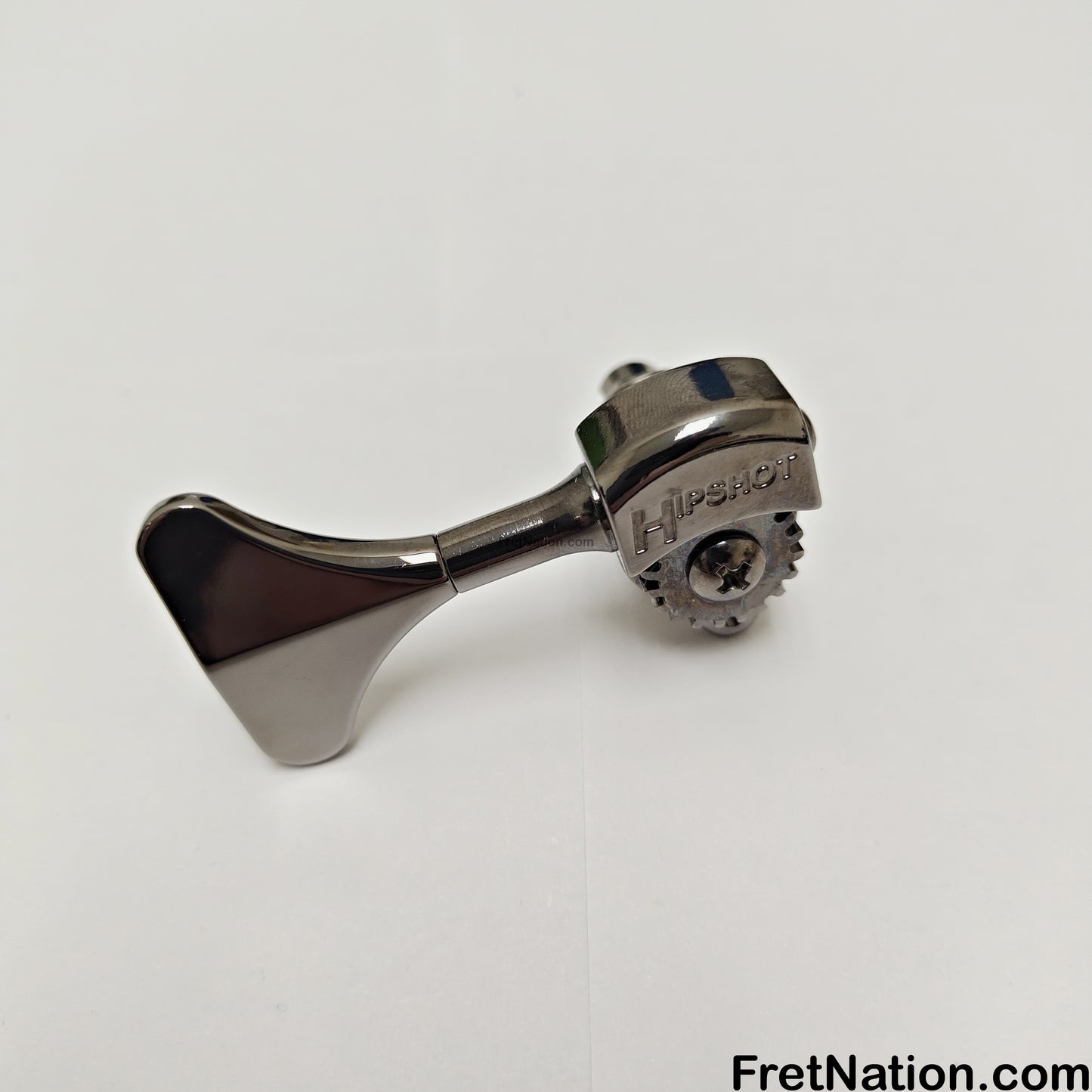 Fret Nation HIPSHOT Licensed Ultralight Bass Tuning Machine 3/8" Y-Key Smoked Chrome - Treble Side (Sold Individually)
