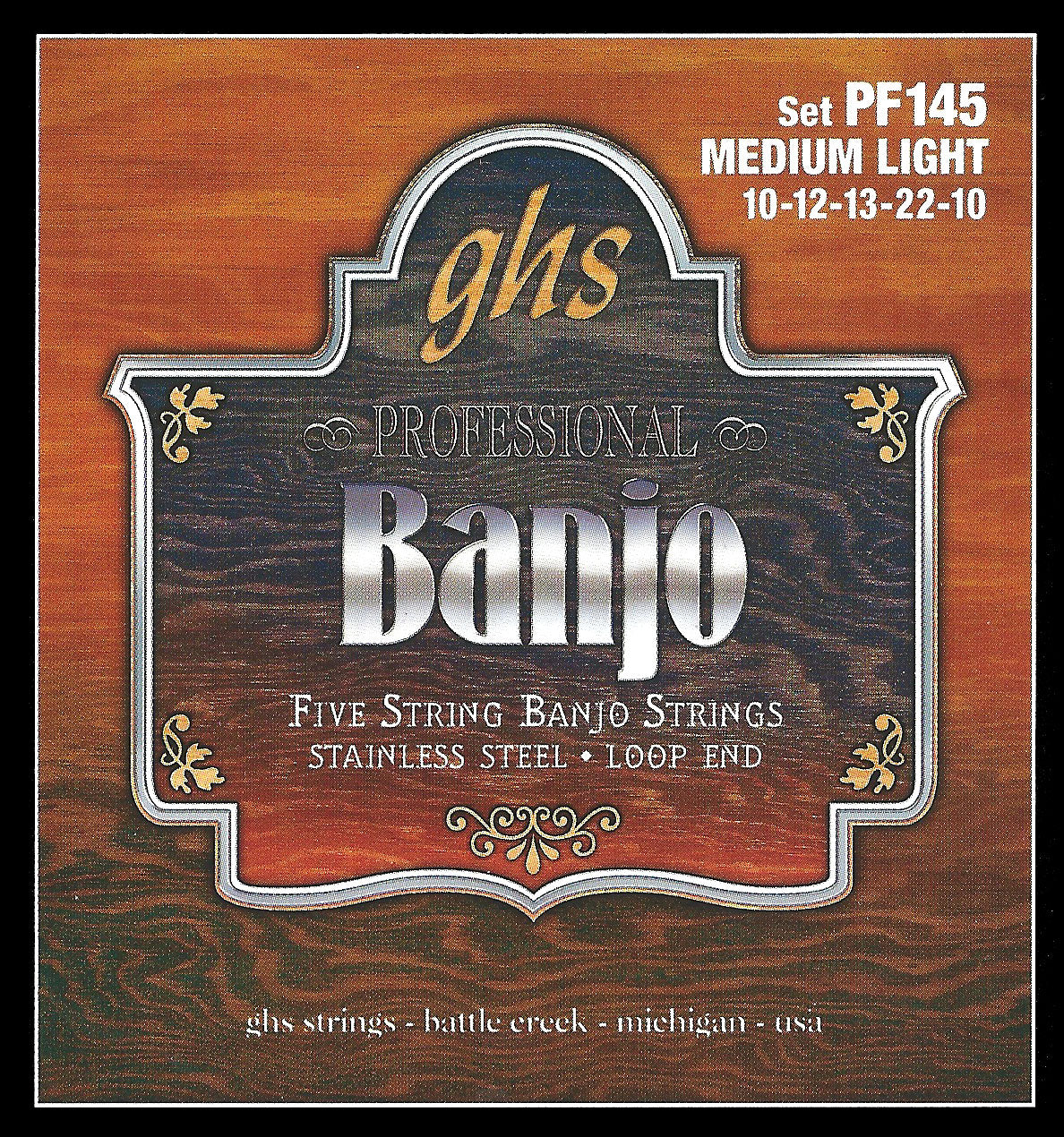 GHS Strings GHS Stainless Steel Banjo 05-String Set - 10-10 Medium Light PF145