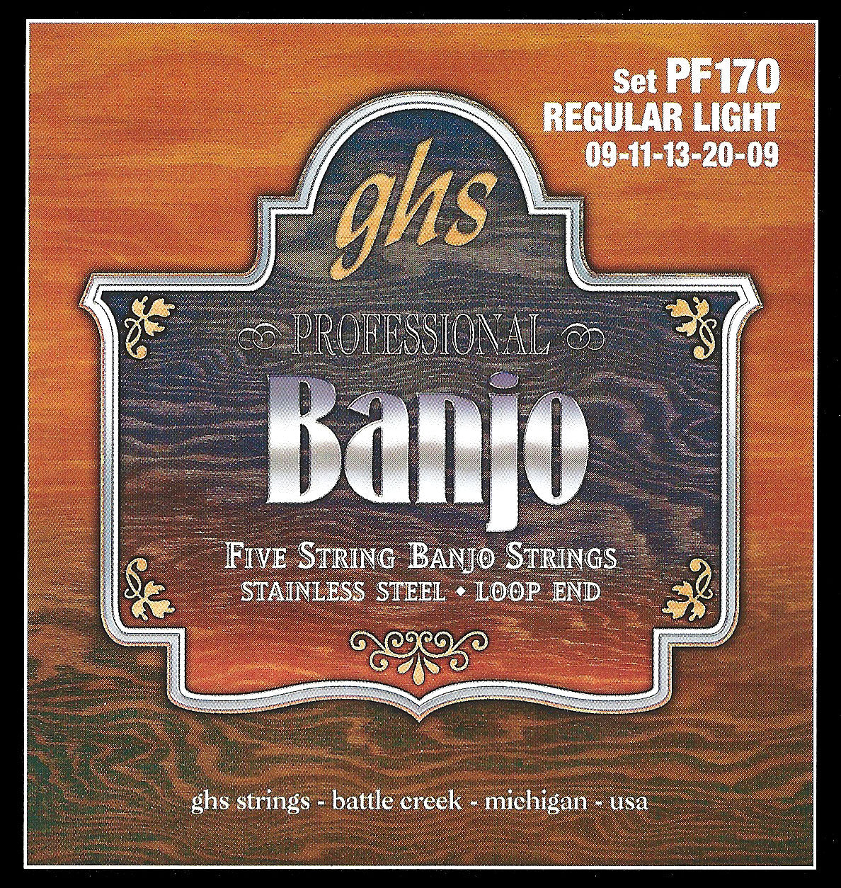 GHS Strings GHS Stainless Steel Banjo 05-String Set - 09-09 Regular Light PF170