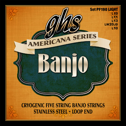 GHS Strings GHS Americana Series Banjo String Set - 10-10 Light PF190