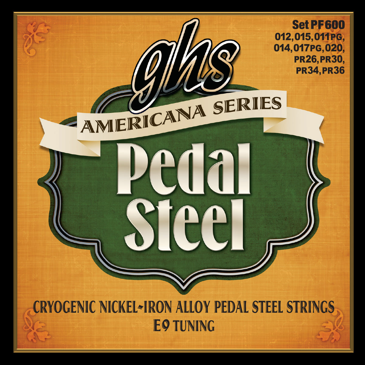 GHS Strings GHS Americana Series Pedal Steel String Set - 12-36 - E9 Tuning PF600