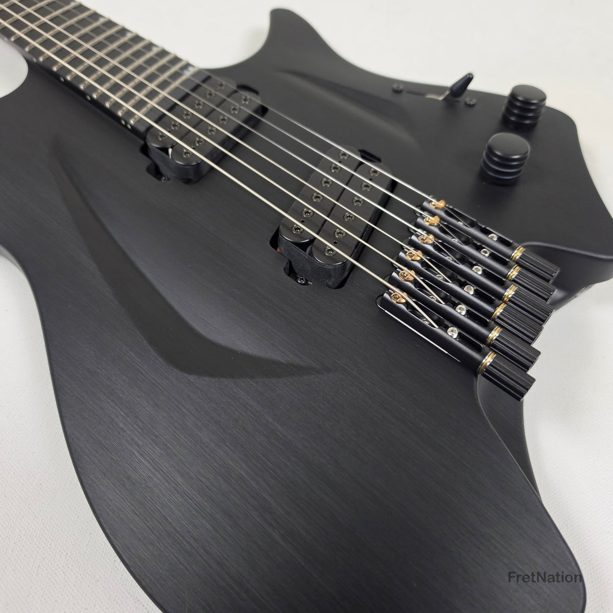Fret Nation Aristides H/06R Raw Black 6-String Headless Multi-Scale Guitar 5.46lbs #4018 - Pre-Owned