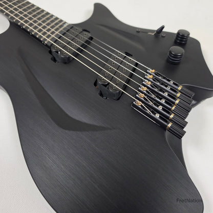 Fret Nation Aristides H/06R Raw Black 6-String Headless Multi-Scale Guitar 5.46lbs #4018 - Pre-Owned