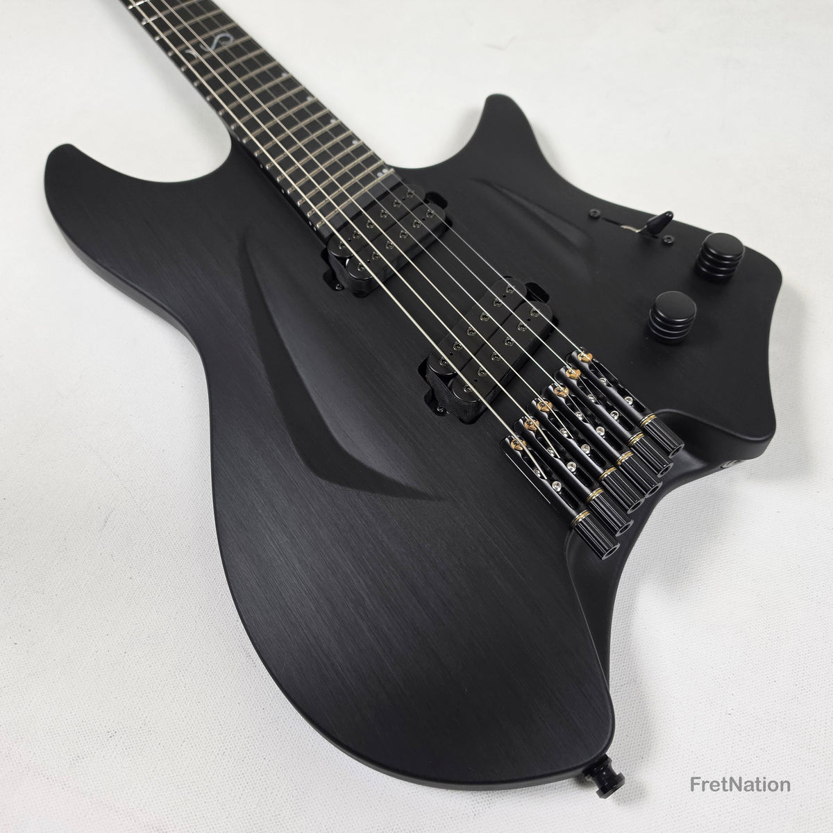 Fret Nation Aristides H/06R Raw Black 6-String Headless Multi-Scale Guitar 5.46lbs #4018 - Pre-Owned