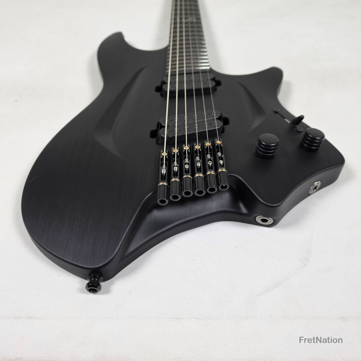 Fret Nation Aristides H/06R Raw Black 6-String Headless Multi-Scale Guitar 5.46lbs #4018 - Pre-Owned