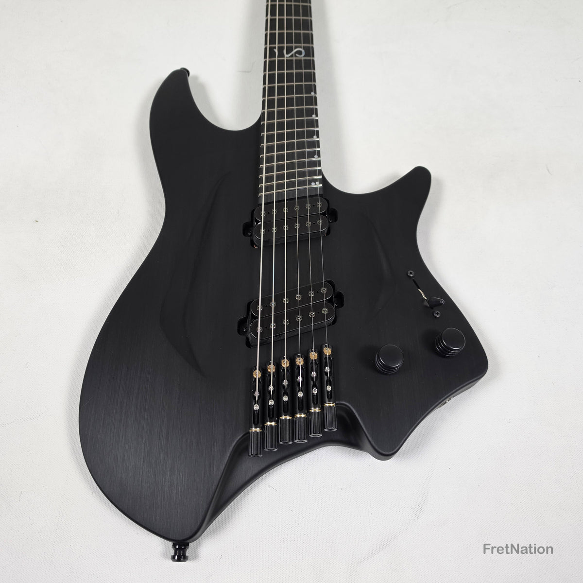 Fret Nation Aristides H/06R Raw Black 6-String Headless Multi-Scale Guitar 5.46lbs #4018 - Pre-Owned