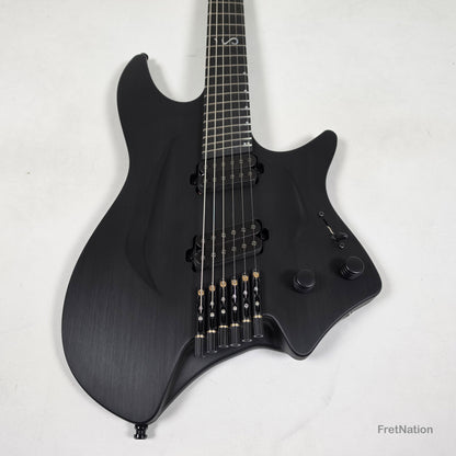 Fret Nation Aristides H/06R Raw Black 6-String Headless Multi-Scale Guitar 5.46lbs #4018 - Pre-Owned