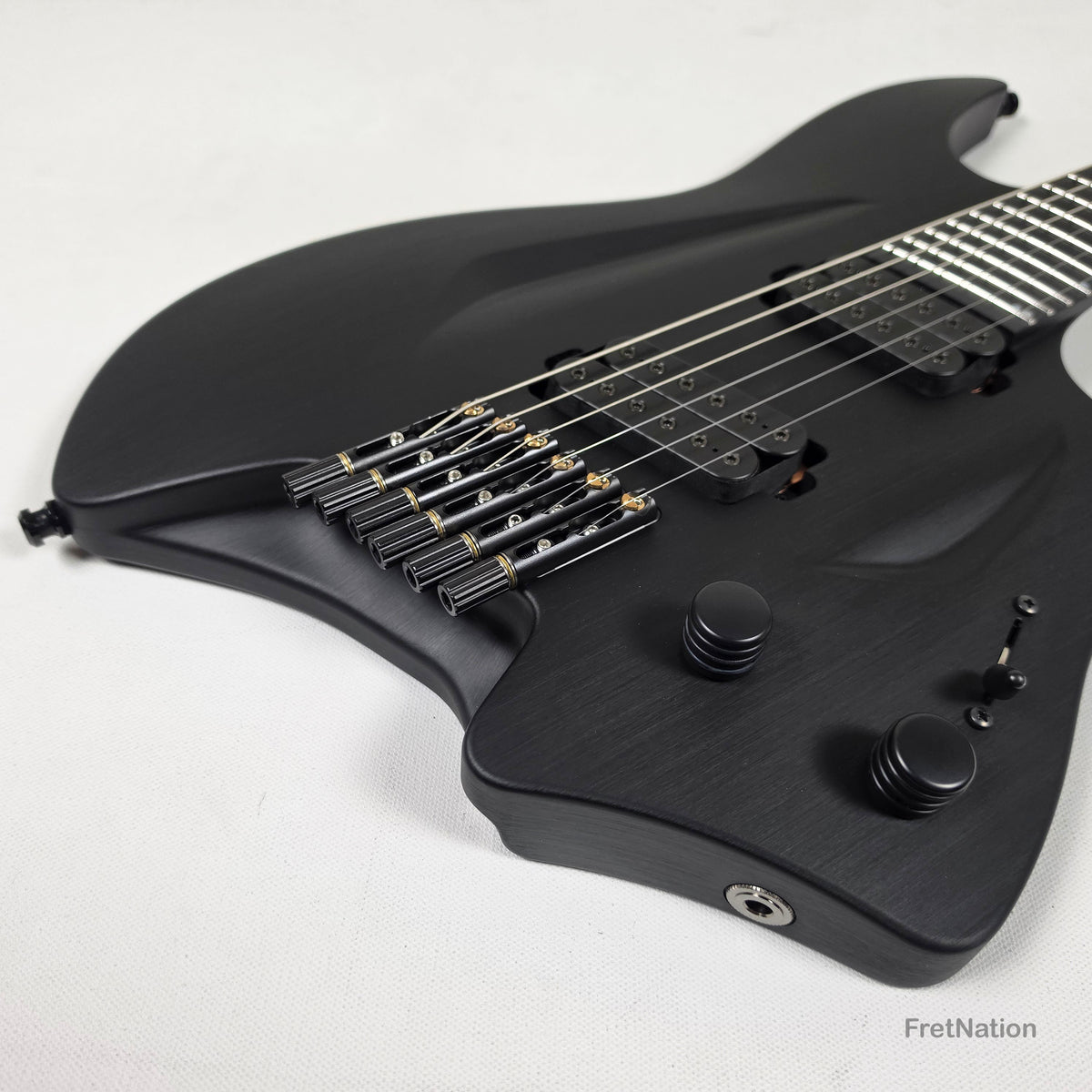 Fret Nation Aristides H/06R Raw Black 6-String Headless Multi-Scale Guitar 5.46lbs #4018 - Pre-Owned