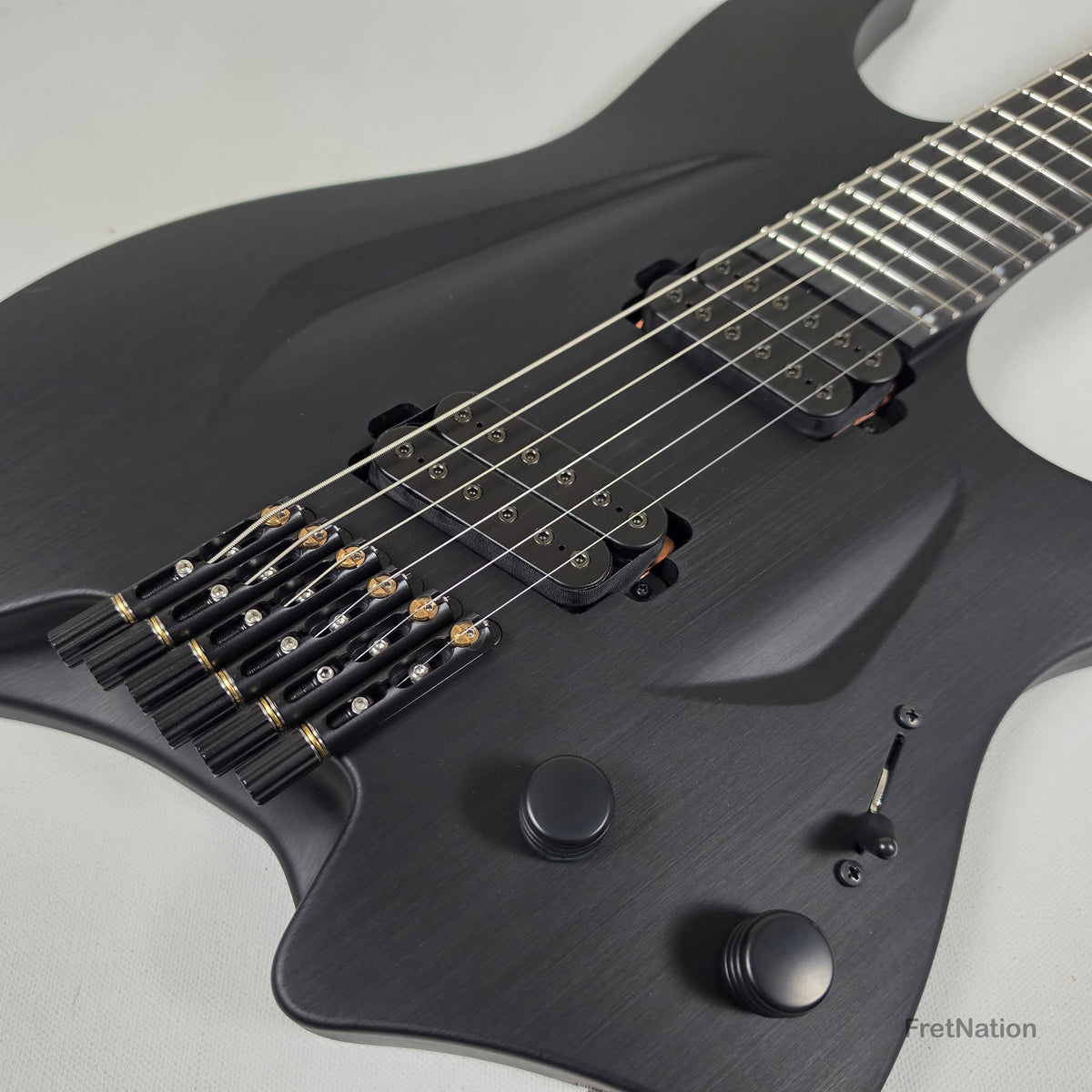 Fret Nation Aristides H/06R Raw Black 6-String Headless Multi-Scale Guitar 5.46lbs #4018 - Pre-Owned