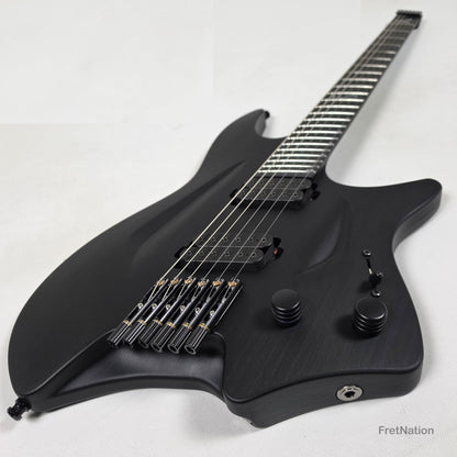 Fret Nation Aristides H/06R Raw Black 6-String Headless Multi-Scale Guitar 5.46lbs #4018 - Pre-Owned