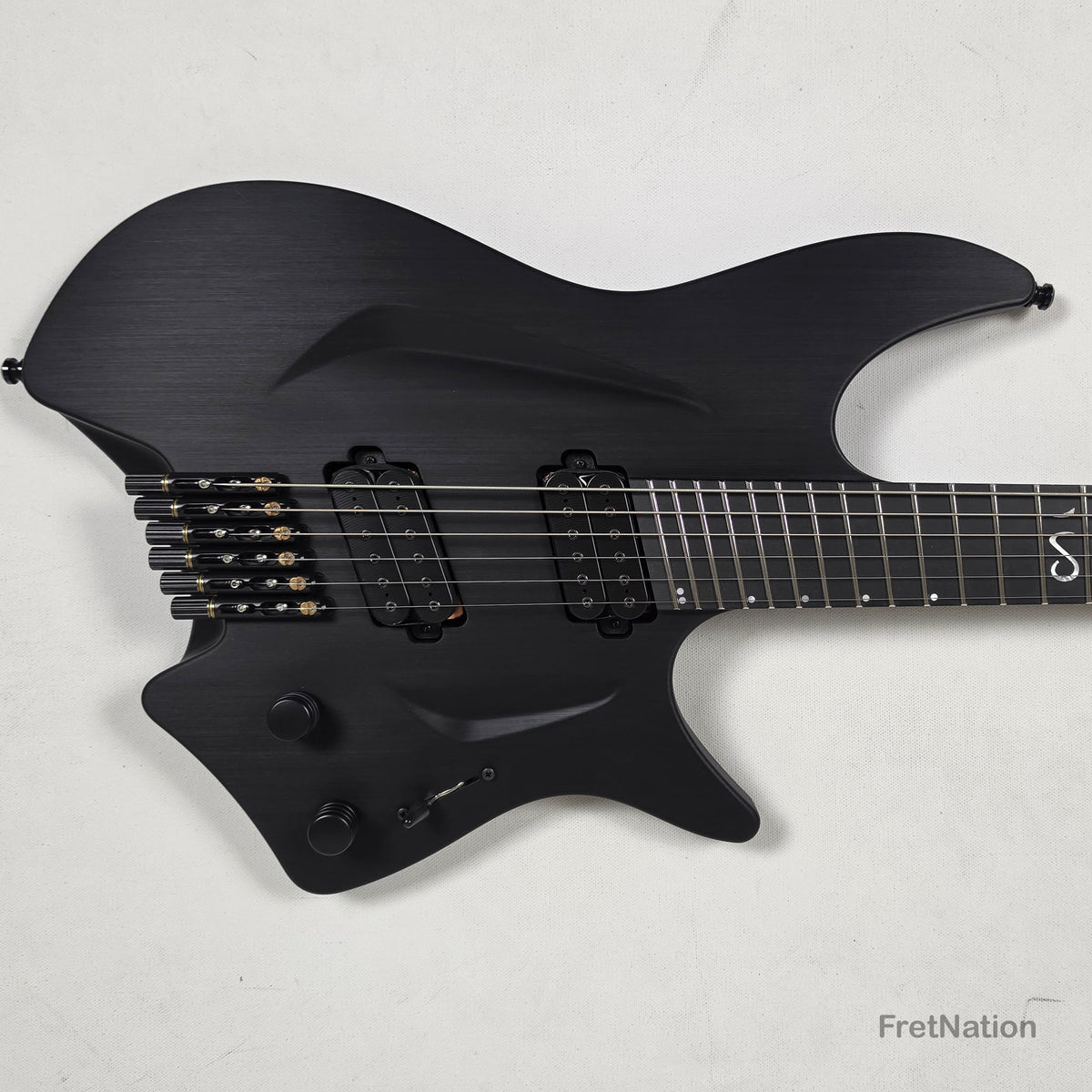 Fret Nation Aristides H/06R Raw Black 6-String Headless Multi-Scale Guitar 5.46lbs #4018 - Pre-Owned