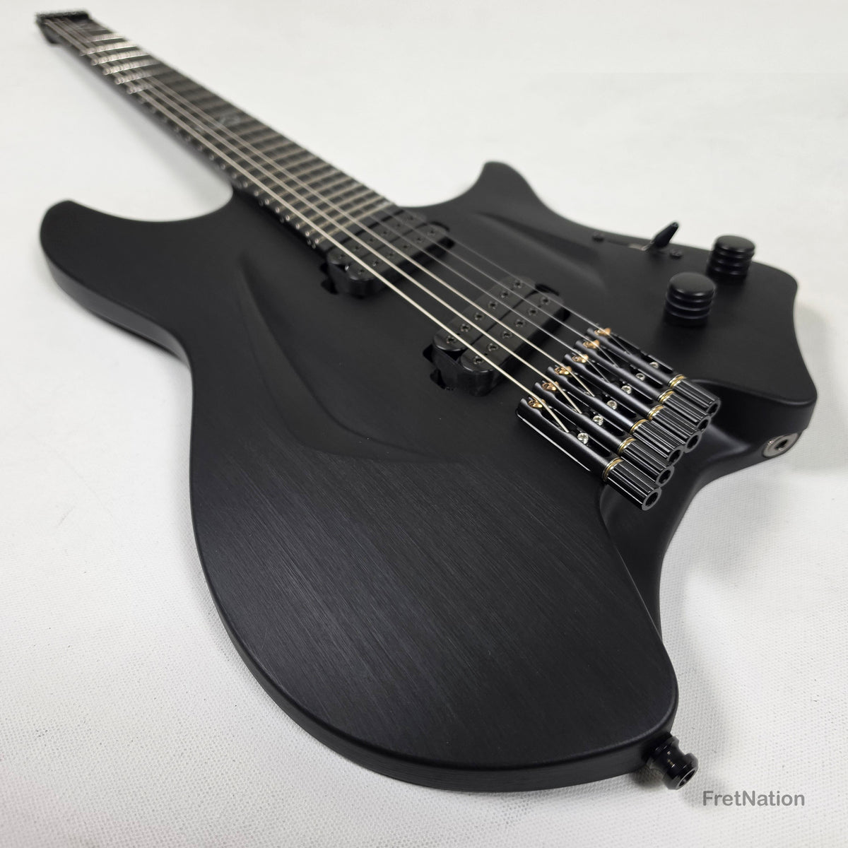 Fret Nation Aristides H/06R Raw Black 6-String Headless Multi-Scale Guitar 5.46lbs #4018 - Pre-Owned