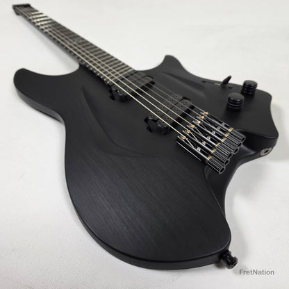 Fret Nation Aristides H/06R Raw Black 6-String Headless Multi-Scale Guitar 5.46lbs #4018 - Pre-Owned