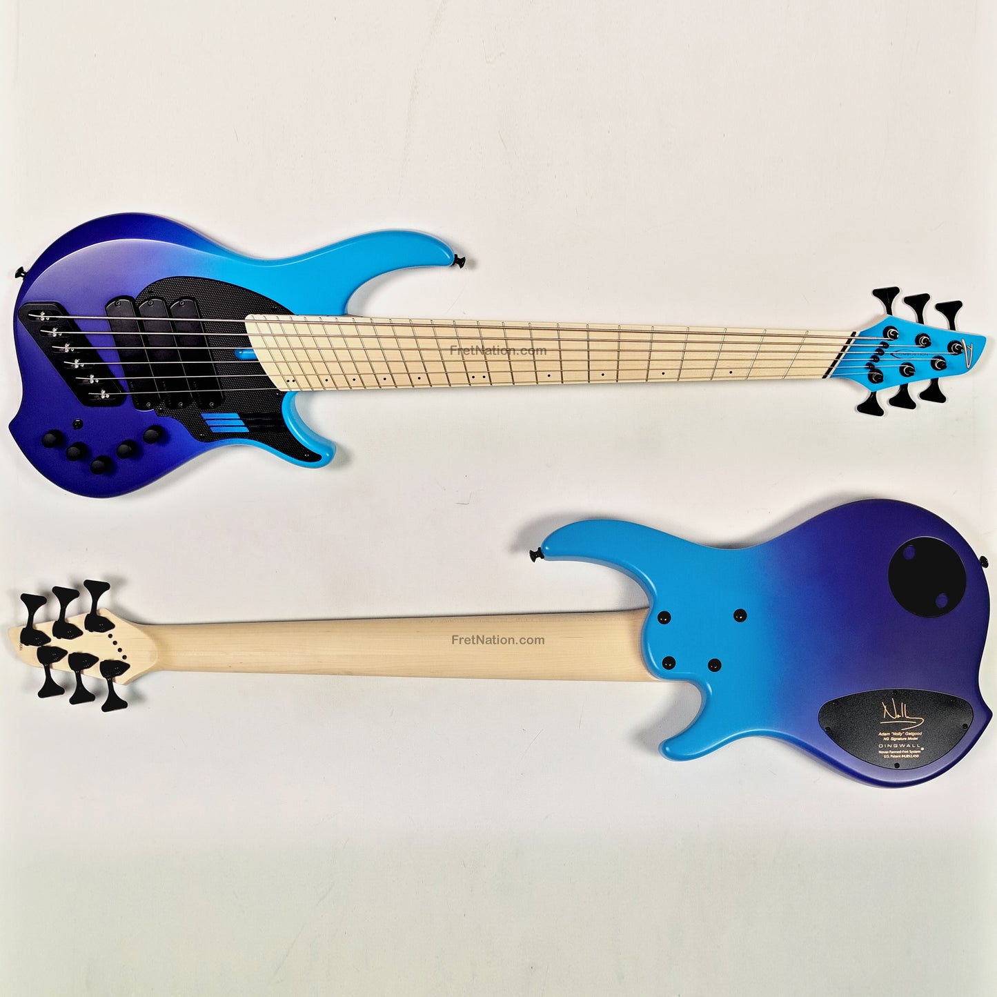 Fret Nation Dingwall NG3 6-String Blue Purple Fade Bass w/ Bag 9.44lbs #19303 - Pre-Owned