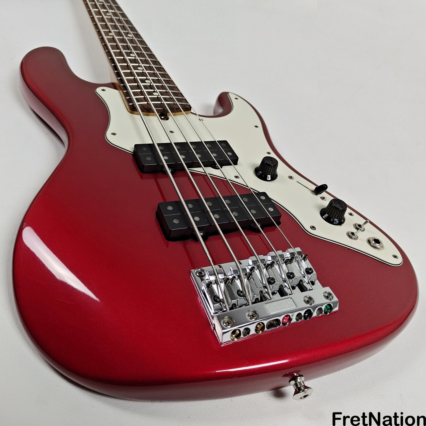 Fret Nation Fender Roscoe Beck Signature 5-String Bass V 1998 Candy Apple Red 9.86lbs SN7949896 - Pre-Owned