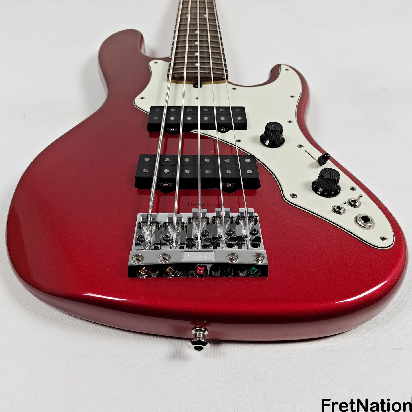 Fret Nation Fender Roscoe Beck Signature 5-String Bass V 1998 Candy Apple Red 9.86lbs SN7949896 - Pre-Owned
