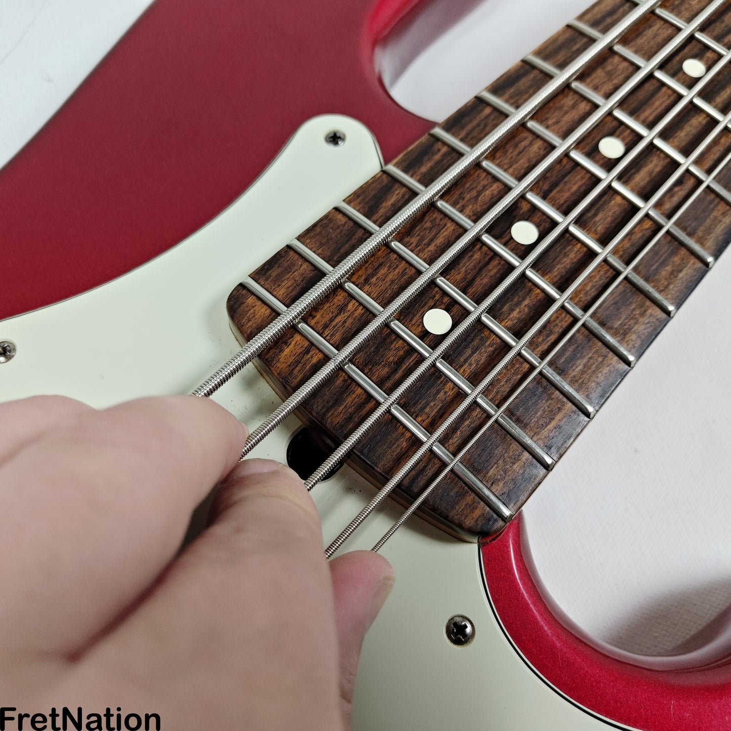 Fret Nation Fender Roscoe Beck Signature 5-String Bass V 1998 Candy Apple Red 9.86lbs SN7949896 - Pre-Owned