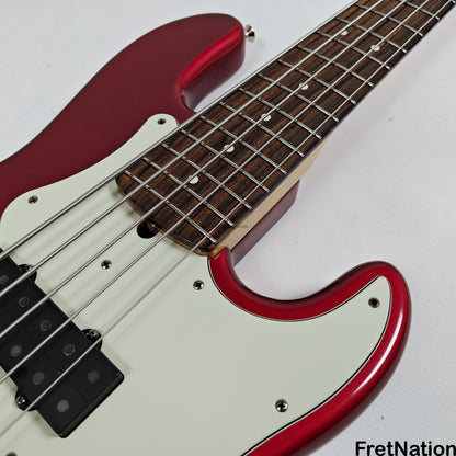 Fret Nation Fender Roscoe Beck Signature 5-String Bass V 1998 Candy Apple Red 9.86lbs SN7949896 - Pre-Owned