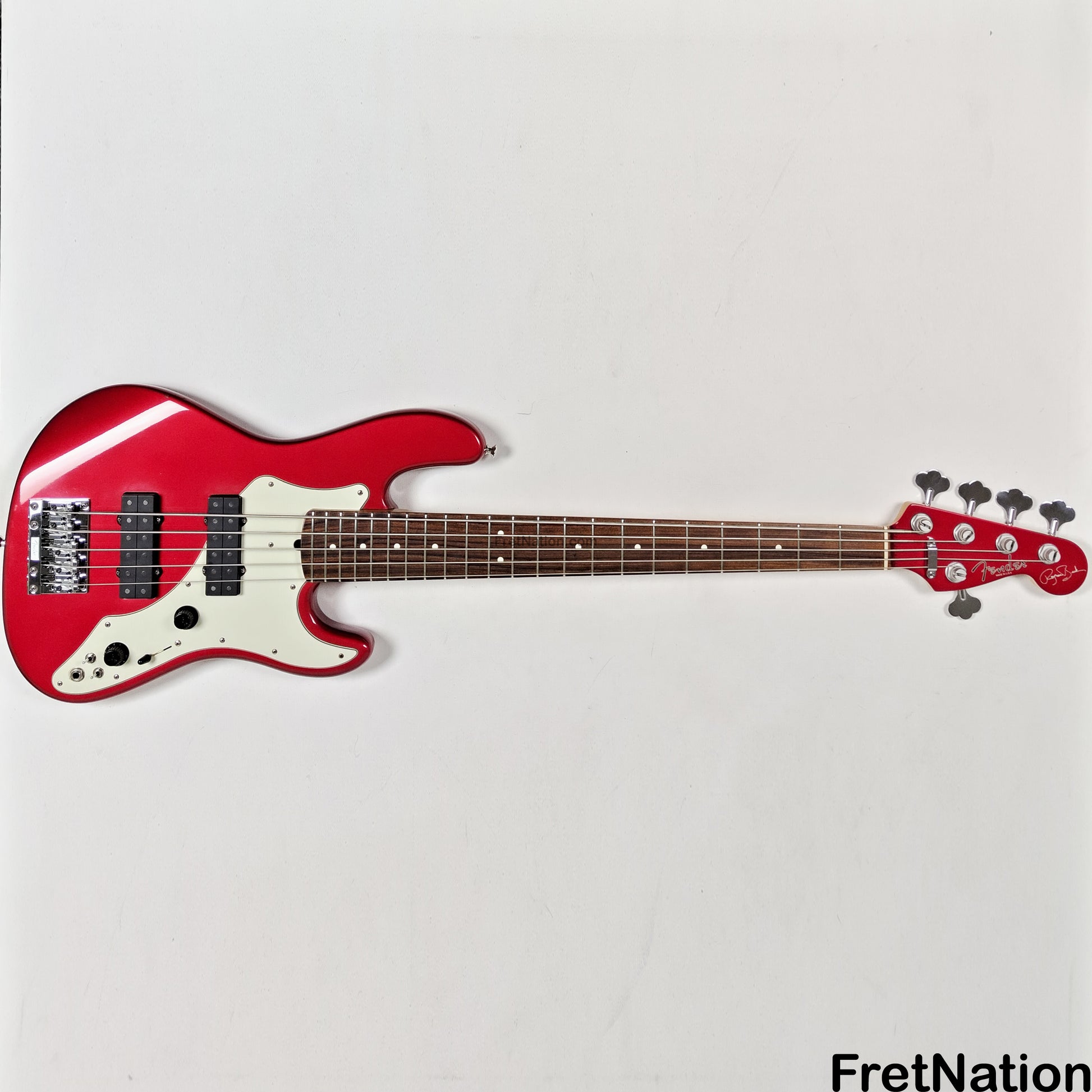 Fret Nation Fender Roscoe Beck Signature 5-String Bass V 1998 Candy Apple Red 9.86lbs SN7949896 - Pre-Owned