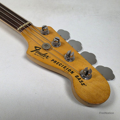 Fret Nation Fender 1979 4-String Precision Bass Fretless Olympic White 10.20lbs #S877840 Pre-Owned