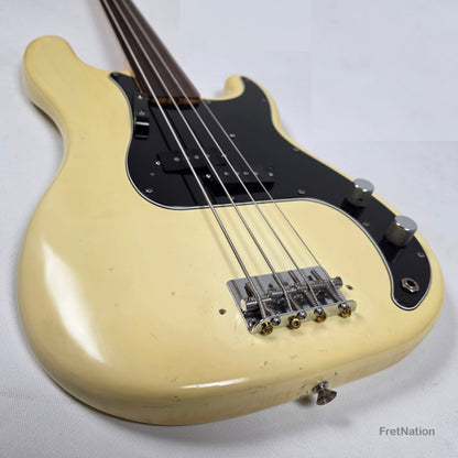 Fret Nation Fender 1979 4-String Precision Bass Fretless Olympic White 10.20lbs #S877840 Pre-Owned