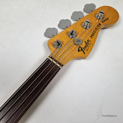 Fret Nation Fender 1979 4-String Precision Bass Fretless Olympic White 10.20lbs #S877840 Pre-Owned