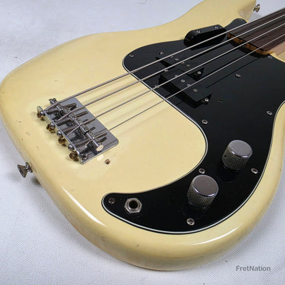 Fret Nation Fender 1979 4-String Precision Bass Fretless Olympic White 10.20lbs #S877840 Pre-Owned