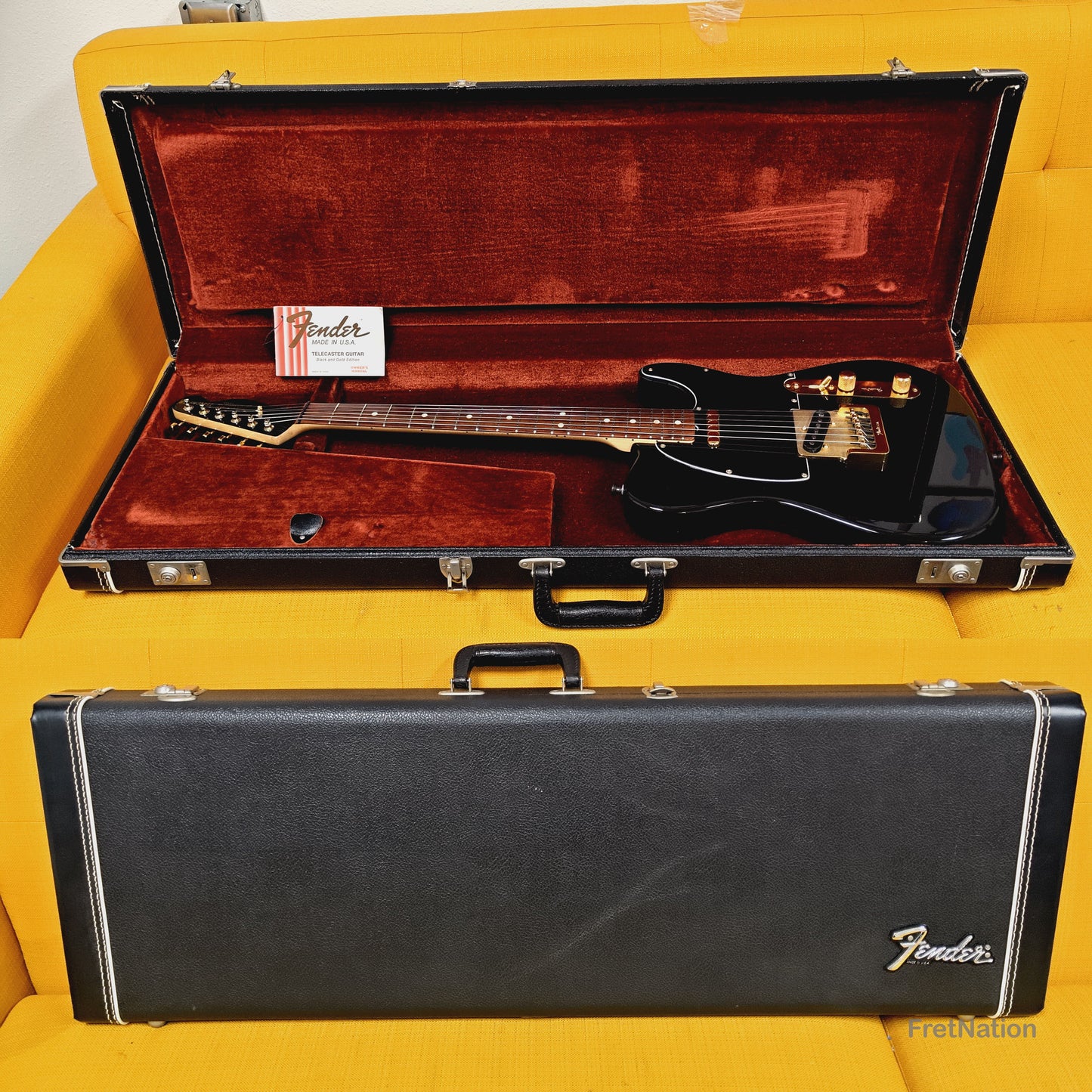 Fender Telecaster Collectors Edition Black & Gold Electric Guitar - 8.96lbs CE 10940 - Pre-Owned